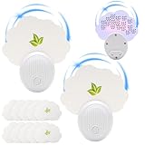 2 Pack Fliegenfalle Innen mit 2 Gerät + 12 Klebekarten, Indoor Fliegenfalle Steckdosen Fluginsektenfalle, Nachtlampe Mückenvernichter, Fruchtfliegenfallen für Drinnen, Wohnzimmer, Küche, Schlafzimmer