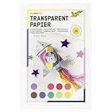 folia 888 - Transparentpapier im Heft, Drachenpapier, ca. 20 x 30 cm, 10 Blatt sortiert in 10 Farben, 42 g/qm, durchschimmernd, zum Basteln von Windlichtern, Laternen, Fensterbildern
