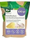 Engevita Hefeflocken mit Knoblauchgeschmack | Nutritional Yeast Flakes | Veganer Glutenfrei Käseersatz | Gentechnikfrei | Inaktive Nährhefe Flocken von Bon Vegan - 100 gr