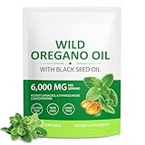 Oregano öl mit Schwarzkümmelöl, 120 Softgels - 2 in 1 6000mg Oreganoöl, 300mg Oregano Kräuterergänzung, Kaltgepresster Oregano mit Schwarzkümmelöl 200mg