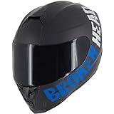 Broken Head BeProud Sport Blau Ltd. - Motorradhelm Mit 2 Visieren (Schwarz + Klar) Integralhelm Mattschwarz - Größe M (57-58 cm)
