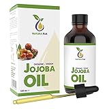 Jojobaöl BIO 120ml - 100% rein und kaltgepresst - Jojoba Öl Gold für Kosmetik, Gesicht, Haare, Haut, Nägel - Organic Jojoba Oil for Hair