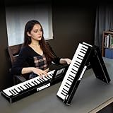 TERENCE E Piano 88 Tasten Keyboardpiano mit Ständer Tragbares Piano Halbgewichtete Tastatur Für Anfänger und Experten geeignet Integrierte Video- und Audioaufnahmefunktion Bluetooth-MIDI-Schnittstelle