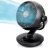 WOWDSGN Ventilator Leise, Tischventilator 24dB, Leistungsstarker 3D Turbo-Luftzirkulator - 100° & 80° Oszillation - 3 Geschwindigkeitsstufen für Schlafzimmer Wohnzimmer Büro Küchen - Schwarz