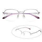 GSKFXJ Designer Stil Halbrahmen Lesebrille Frauen Progressive Multifokus Brillen Lesehilfe Blaulichtfilter Computer Lesehilfe(Purple,+3.0)