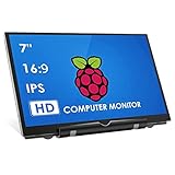 HMTECH 7 Zoll Raspberry Pi Bildschirm 800x480 HDMI Tragbarer Monitor IPS LCD Bildschirm Display für Raspberry Pi 4/3/2/Zero/B/B+ Win10/8/7 (Non-Touch)