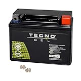 TECNO-GEL Motorrad-Batterie für YB4L-B, 12V Gel-Batterie 5Ah (DIN 50411), 120x71x91 mm