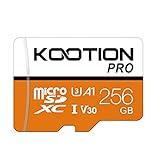 Kootion 256GB Micro SD Karte UHS-I Speicherkarte U3 MicroSDXC Mini SD Karte 256G Memory Card Speicher SD Karte (A1 V30 4K) is zu 100MB/s, Memory Karte SDXC-Card für Kameras Handy Tablets Android