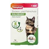 BEAPHAR - Zecken- Und Flohschutz Halsband Für Katzen Ab 12 Wochen - Repellent - 4 Monate Schutz Vor Zecken, Flöhen Und Mücken - Regenfest - Bandlänge 35 cm - Beige