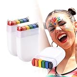 XKSOCT Regenbogen Schminkstift 3 Stück,Pride Makeup,LGBTQ Accessoires für Versammlungen im Freien,Partys,Paraden und andere Aktivitäten, Regenbogen Gesichtsfarbe