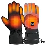 Beheizbare Handschuhe, 7.4V 3000mAh Beheizte Handschuhe für Damen Herren, Beheizte Motorradhandschuhe für Outdoor Wandern Motorrad Camping