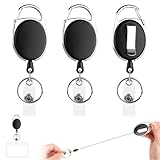 3 Stücke Schlüsselband Ausziehbar, Einziehbarer Schlüsselanhänger Schlüsselring Ausziehbar Stark Retractable Badge Reel Einziehbarer Ausweishalter Gürtelclip für Kartenhalter Ausweis,Schlüssel,ID Card