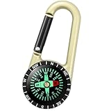Kompass Mit Karabinerhaken, Kompass Karabiner Mini Kompass Outdoor Kompass Schlüsselanhänger Taschenkompass Kinder Nautischer Kompass Mini Kompass Schlüsselanhänger Für Camping, Wandern, Reisen, Gold