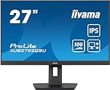 iiyama Prolite XUB2792QSU-B6 68,5cm 27' IPS LED-Monitor WQHD 100Hz HDMI DP USB3.2 FreeSync Höhenverstellung Pivot schwarz