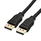 Amazon Basics 8K DisplayPort-auf-DisplayPort-1.4-Kabel mit einer Videoauflösung von 4K bei 120 Hz, 8K bei 60 Hz, HDR-Unterstützung, 1.8 m, Schwarz