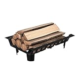 FIVMEN Kaminrost Ofenrost Kamineinsatz für Kamin mit Feuerrost Füßen Kohlerost Kaminholzrost Feuerbock Gestell Holzhalter bis 50KG für Innen und Außenbereich, 31x46x13 cm