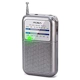 PRUNUS DE333 Mini Radio Batteriebetrieben, AM FM UKW Mittelwellenradio mit Exzellentem Empfang, mit Signalanzeige, Kleines Radio mit AAA-Batterie betrieben zum Spazierengehen, Camping.