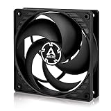 ARCTIC P12 Silent - PC Lüfter, 120 mm Gehäuselüfter optimiert für statischen Druck, Case Fan, besonders leise, 1050 rpm - Schwarz