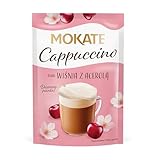 MOKATE® Cappuccino | 40g Geschmack: Kirsche mit Acerola | Instantkaffee Kaffeegetränk Instantkaffee Samtig und Aromatisch Cremiger Getränk Kaffee Getränkepulver aus löslichem Bohnenkaffee