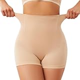 SURE YOU LIKE Bauchweg Unterhose Damen Figurenformend Miederpants Miederhose Shapewear Hohe Taille Butt Lifter Body Shaper,Beige 1 pcs,M/L=EU(36-38)