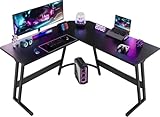 Devoko Gaming Tisch, Computertisch,Eckschreibtisch,Schreibtisch L Form,Gaming Schreibtisch L-förmiger,Groß Pc Ecktisch (Schwarz Mattiert, 120x120cm)
