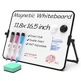 NEWYES Whiteboard A3, trocken abwischbar, mit Halterung, abwischbar, mit Ständer, Schreibtisch, stabiles Meeting-Notizbuch zum Notieren, Arbeiten, Memo, Zuhause, Büro, Bürobedarf