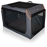 Knuffelwuff Faltbare Hundebox Transportbox mit Aluminiumgestell L 76x51x48cm