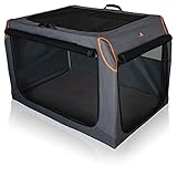 Knuffelwuff Faltbare Hundebox Transportbox mit Aluminiumgestell XXL 106x71x69cm