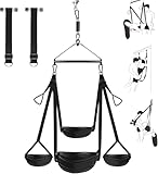 Liebesschaukel für die Decke mit Ledersitz-Deluxe Love Swing& Bondage Fesselset für Paare - Erotisches Zubehör,belastbar bis 360 kg