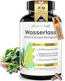 WASSERLASS - 6fach Komplex! Brennnessel Kapseln hochdosiert - 820mg Brennnesselblatt-Extrakt 10:1 + Löwenzahn Petersilie & Wacholderbeeren - vegan & ohne chemische Entwässerungstabletten