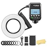 Godox MF-R76S+ TTL Micro-Ringblitz für Sony, CCT 5900K ± 200K, 550 Vollleistung, 76Ws HSS, 0,1-1s Wiederaufladezeit, Dual-Blitzröhren-Blitzgerät für Sony Caremas, mit 8X Adapterringen, für Fotografie