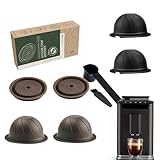 Kaffeepads, Kaffeepulver Box mit Löffel und Bürste - Tragbare Schoten Pods mit 2 Silikondeckel für Damen und Herren