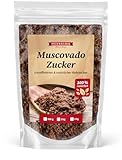 Feinwälder® 1kg Muscovado-Zucker unraffiniert & 100% natürlich - Mascobado Rohrzucker mit aromatischem Geschmack und feuchter Konsistenz - Ideal zum Backen und Kochen