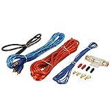 Kabelset für Verstärker, Anschluss-Set, Kabelsatz AWG 8, Schwarz,rot,blau
