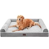 WESTERN HOME Hundebett Hundekorb Grosse Hunde OrthopäDisches Hundebett Hundesofa Wasserdicht 91x68x17cm Hundebetten mit Waschbar Abdeckung Hundekorb Grosse Hunde, Grau