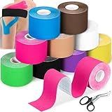 Vautvis Kinesiologie Tape, Kinesio Tapes (5m X 5cm), Kinesiotapes, Wasserfeste & Hautfreundliche Tape Sport Kinesio Tape Bietet Unterstützung für Gelenke und Muskeln (9pcs)