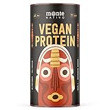 EInführungspreis Vegan Protein Monte Nativo - Cremige Schokolade - Einführungspreis - Soja-, Hanf-, Kürbis-, Sonnenblumen-, Reis-, Erbsenprotein - 675g - 74% Eiweiß mit Stevia