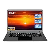 Morostron 14,1-Zoll-Laptop-Computer, Celeron Quad-Core bis zu 2,2 GHz, 4 GB RAM und 192 GB SSD,W11-Laptop-Computer mit FHD IPS, schlankes und leichtes Notebook, Arbeits- und Studenten-Laptops,Grau,WPS