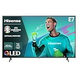 Hisense 58E7NQ 146 cm (58 Zoll) Fernseher, 4K UHD, QLED, HDR10, HDR10+ decoding, HLG, Dolby Vision Atmos, 60Hz Panel, Smooth Motion, Bluetooth, Alexa Built-in, VIDAA Voice, Schwarz [2024]