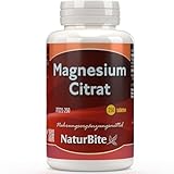 NaturBite Magnesiumcitrat, 250 Tabletten - 400 mg pro Tablette - Hoch resorbierbares Magnesiumpräparat