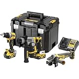 DeWalt 3-teiliges Werkzeugset XR 18 V 5 Ah bürstenlos Bohrschrauber DCD800 + Bohrhammer SDS Plus DCH172 + Winkelschleifer DCG405-DCK355P2T-QW