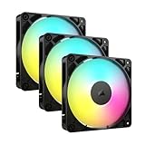 CORSAIR RS120 ARGB 120mm PWM-Lüfter – Daisy-Chain-Verbindung – Geräuscharm – Magnetisches Dome-Lager – Dreierpack – Schwarz