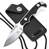 Wolfgangs CITO Neck Knife - inklusive Leder Scheide und Halskette zum Umhängen - Mini Tactical Survival Outdoor Messer für verstecktes Tragen - EDC Messer Kette Legal in Deutschland