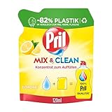 PRIL Mix & Clean Zitrus Konzentrat zum Auffüllen (120 ml), Handgeschirrspülmittel mit höchster Fettlösekraft, für sauberes Geschirr auch in kaltem Wasser, 82% weniger Plastik