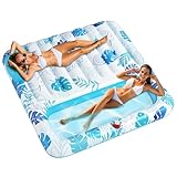 LUVTOY Luftmatratze Wasser Pool - Groß Wasserhängematte Pool Spielzeug für Erwachsene Kinder mit Kopfstütze - Tanning Aufblasbarer Pool Matratze - Luftmatratze Spielzeug Geeignet füR Strand Schwimmbad