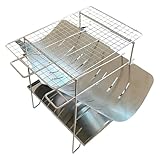 Kznifmk Tragbarer Grill für den Außenbereich, Grill, Camping, Feuerstelle, Außenbereich, Holzofen aus Edelstahl