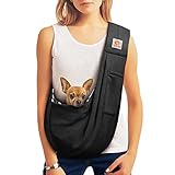 TOMKAS Reversible Dog Carrier Sling for Small Dogs and Cats - Hands-Free Pet Bag with Adjustable Safety Clasp - Soft Pouch and Tote - Ideal for Dog, Cat, and Rabbit - Perfect for 1-5KG Pets!