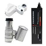 Diamant Tester, Elektronischer Schmuck Tester Mit 30X 60X Lupe Gläser Mini LED Faltbare Lupe, Professionelle Hochpräzise Praxis Diamond Selector, Tragbares Testwerkzeug Set Für Diamant, Kristall