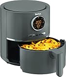 Tefal Ultra Fry Heißluftfritteuse Air Fryer, Frittieren, Rösten, Grillen, Backen, 1,2 kg für 6 Personen, 8 Kochprogramme, Digitales Display, energiesparend, gesunde Friteuse ohne Öl, grau, EY111B