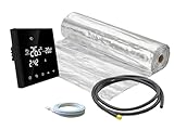 Komplett-Set Alu-Heizmatte AluPro für Laminat/Klickvinyl 140 W/m² mit Thermostat RT-50 Touchscreen (1-20m²) (3 m² - 0,5 x 6 m)